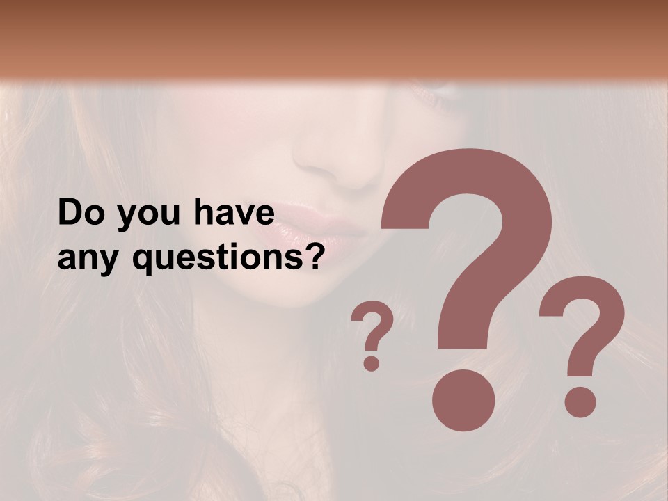 A Woman With Long Red Hair And Blue Eyes PowerPoint Template