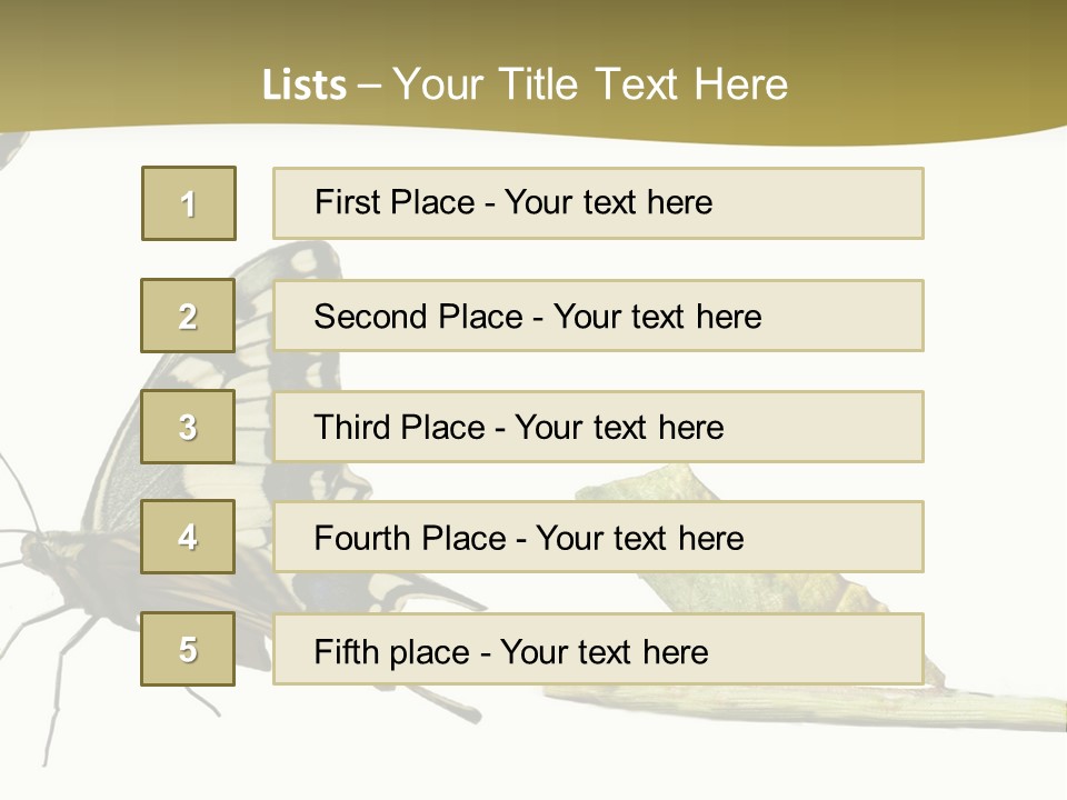 Metamorphosis (Life Cycle) Of The Swallowtail (Papilio Machaon). 3 Different Instars (Stages). PowerPoint Template