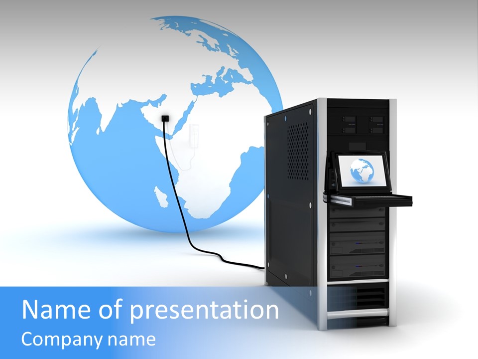 Abstract Presentation Of The Server On Earth PowerPoint Template