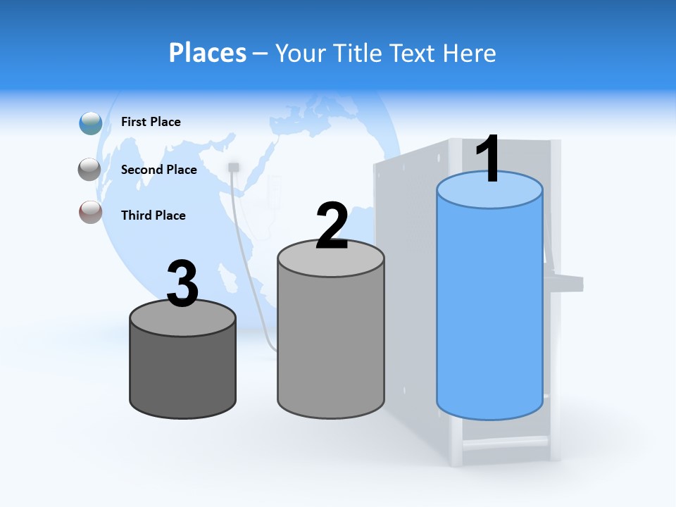 Abstract Presentation Of The Server On Earth PowerPoint Template
