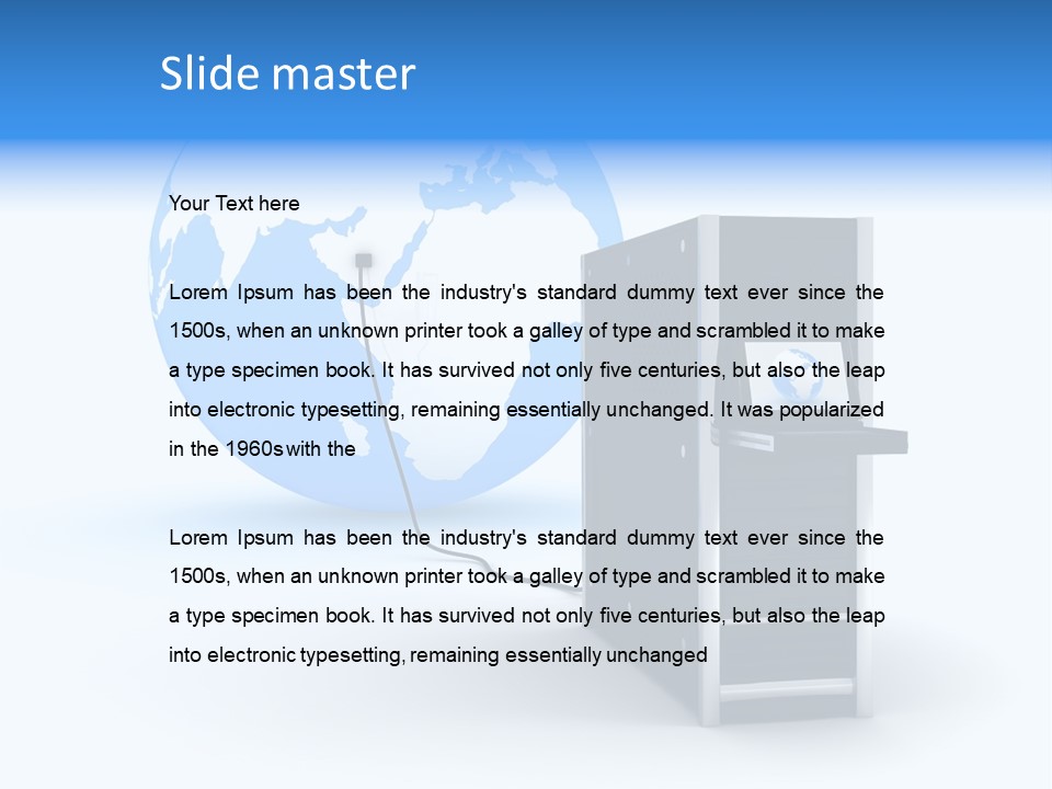 Abstract Presentation Of The Server On Earth PowerPoint Template