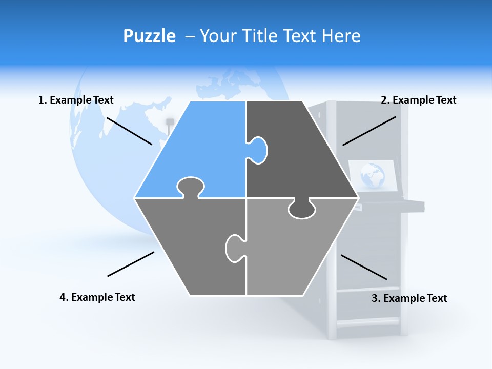 Abstract Presentation Of The Server On Earth PowerPoint Template