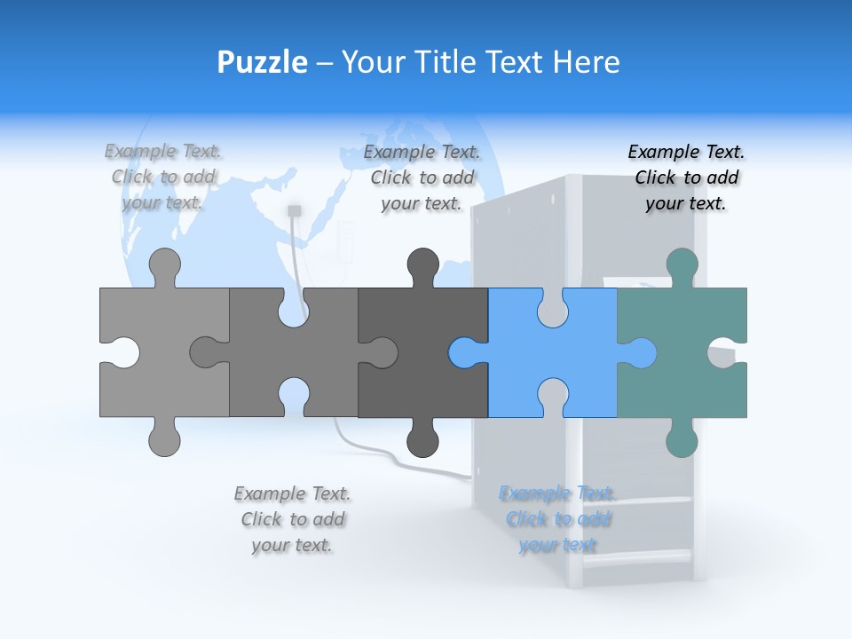 Abstract Presentation Of The Server On Earth PowerPoint Template