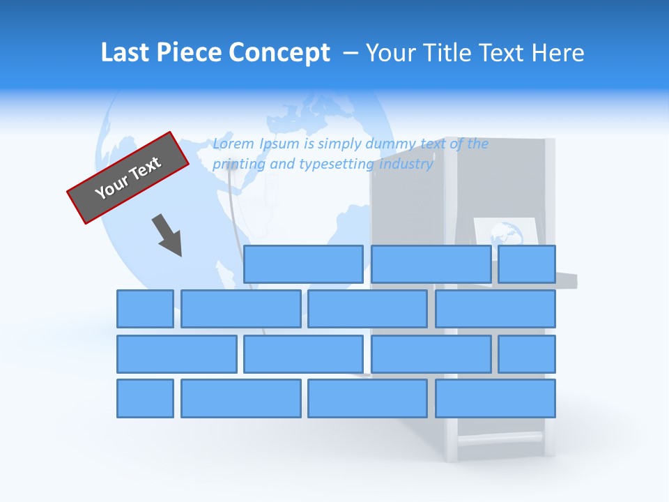 Abstract Presentation Of The Server On Earth PowerPoint Template