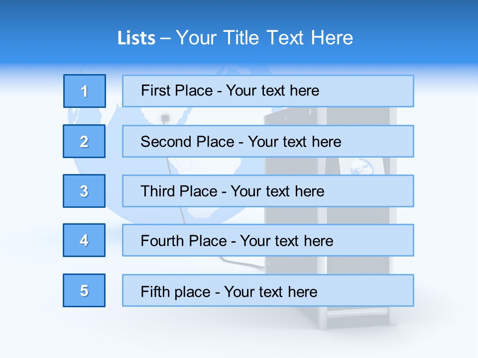 Abstract Presentation Of The Server On Earth PowerPoint Template