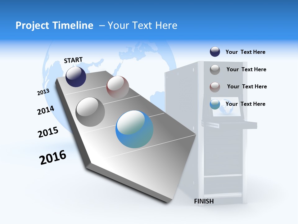Abstract Presentation Of The Server On Earth PowerPoint Template