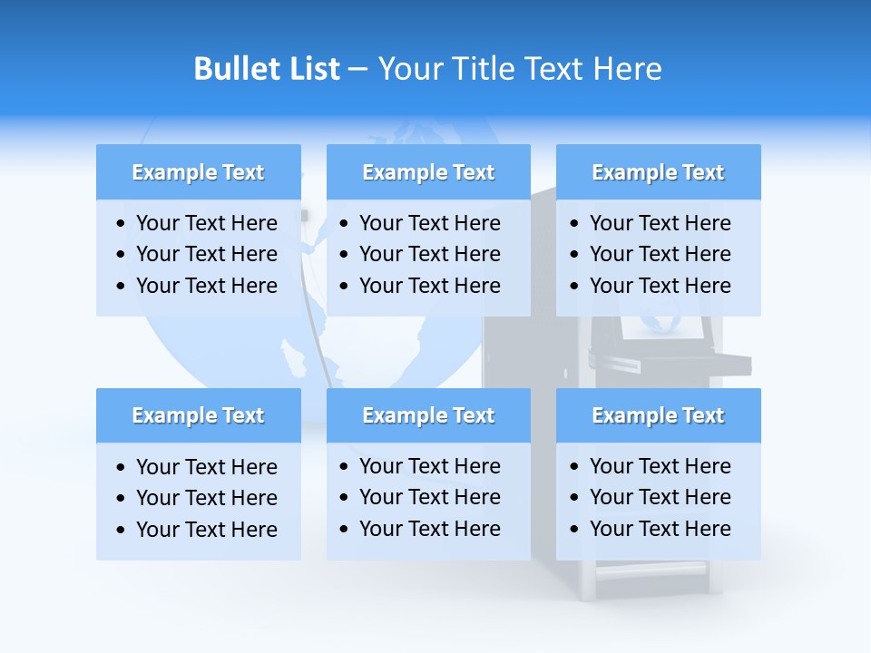 Abstract Presentation Of The Server On Earth PowerPoint Template