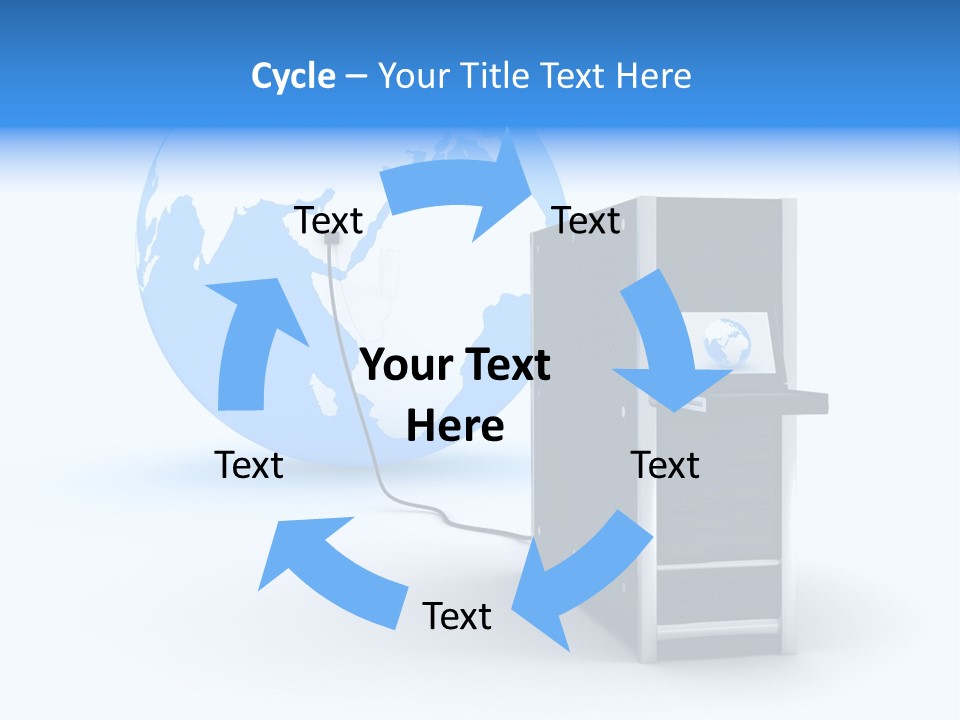 Abstract Presentation Of The Server On Earth PowerPoint Template