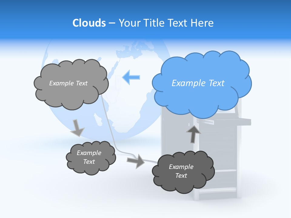 Abstract Presentation Of The Server On Earth PowerPoint Template