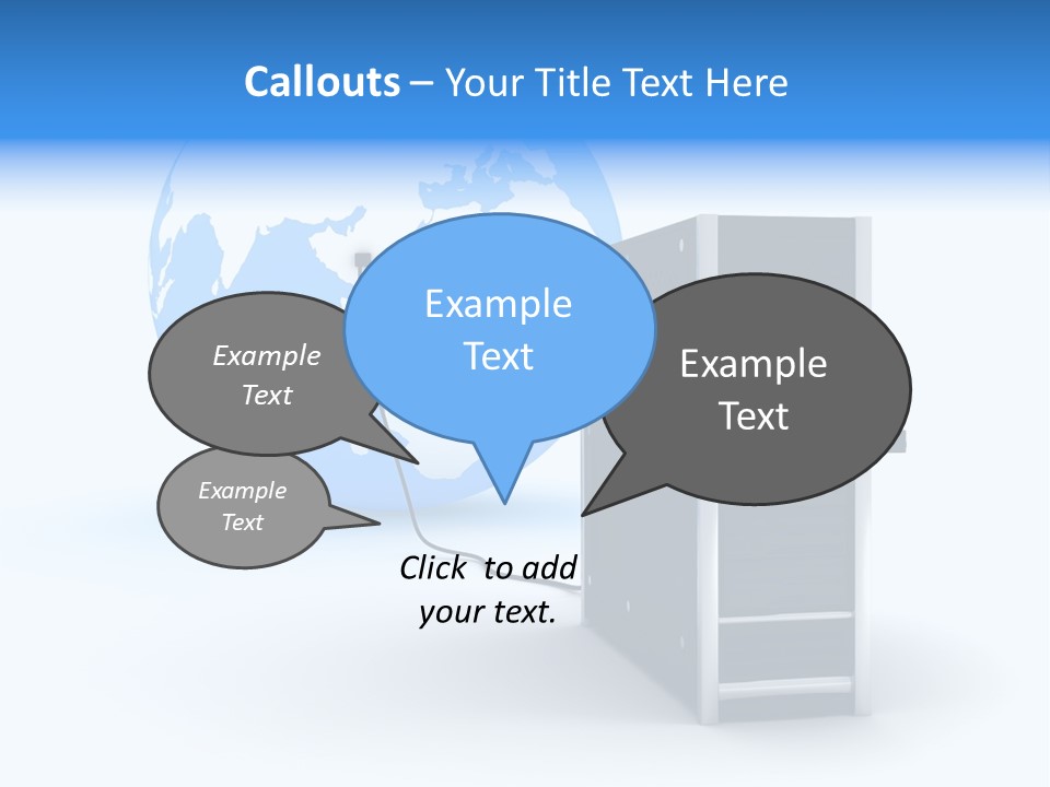 Abstract Presentation Of The Server On Earth PowerPoint Template