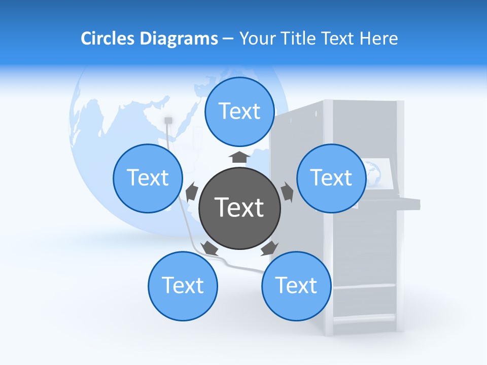 Abstract Presentation Of The Server On Earth PowerPoint Template