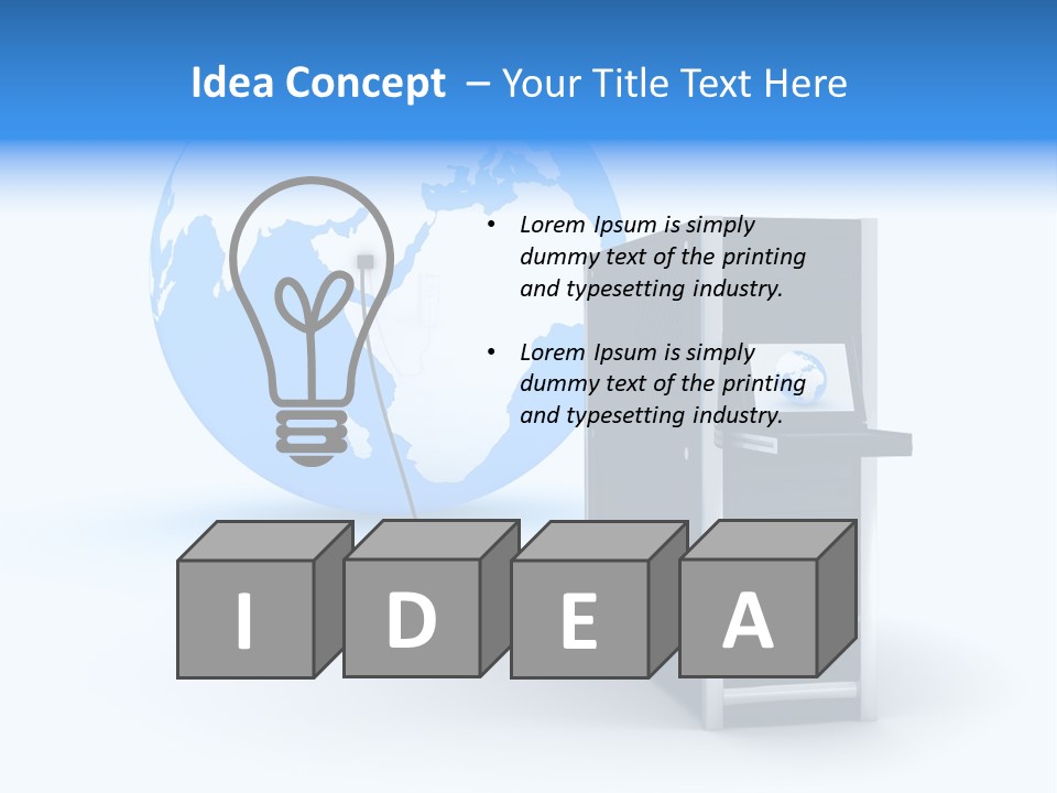 Abstract Presentation Of The Server On Earth PowerPoint Template