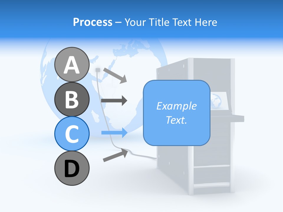 Abstract Presentation Of The Server On Earth PowerPoint Template