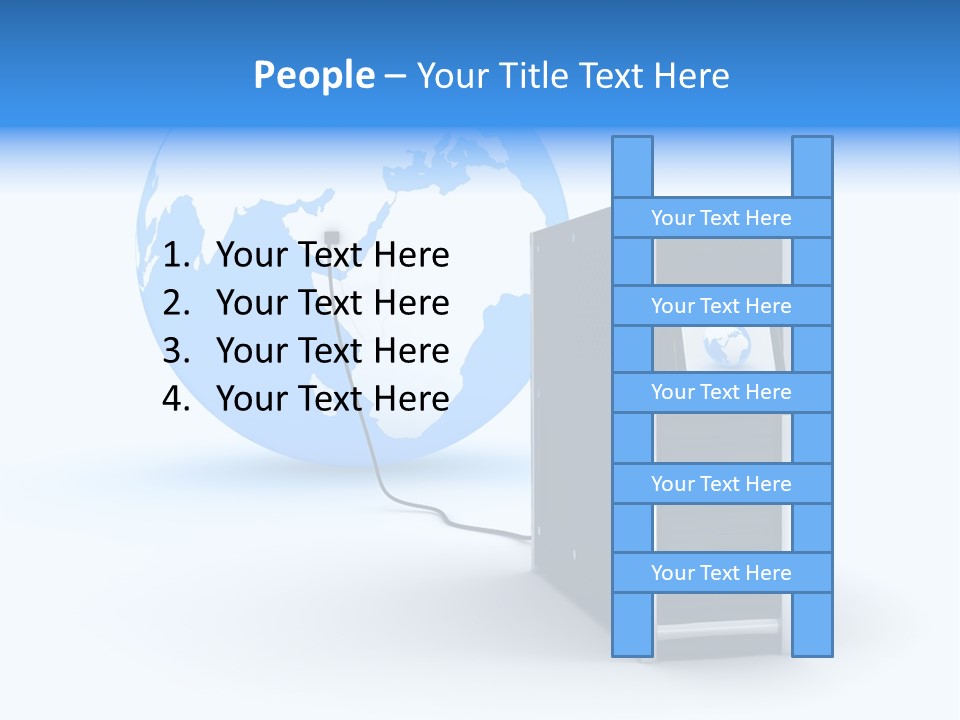 Abstract Presentation Of The Server On Earth PowerPoint Template