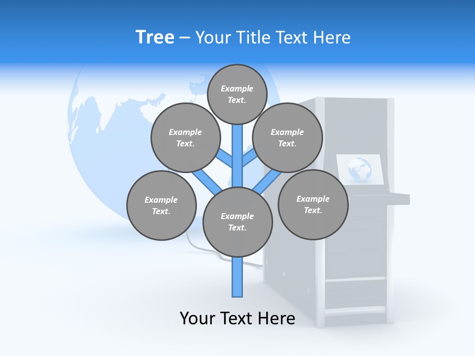 Abstract Presentation Of The Server On Earth PowerPoint Template