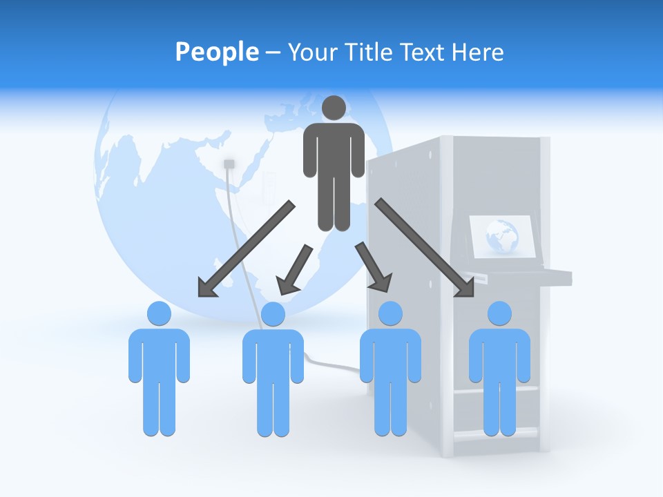 Abstract Presentation Of The Server On Earth PowerPoint Template