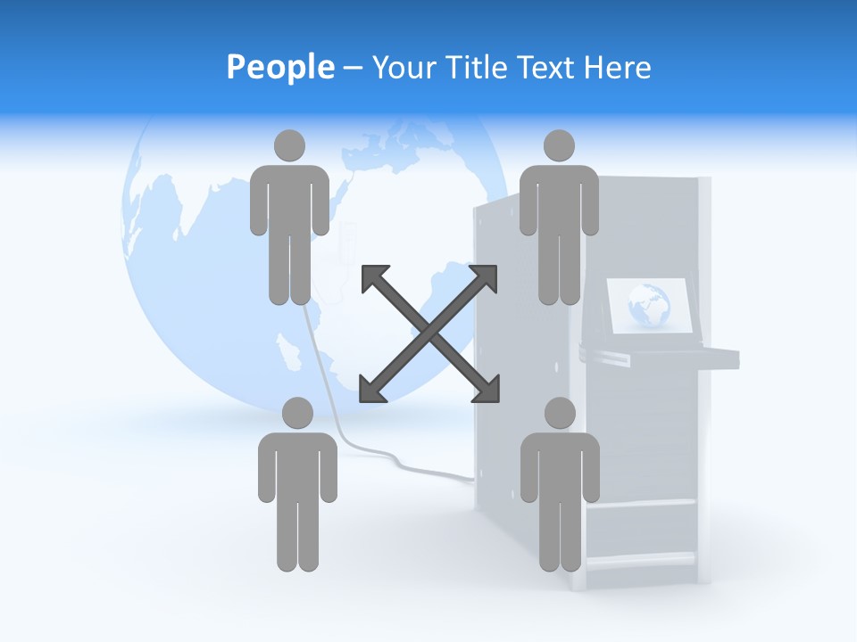 Abstract Presentation Of The Server On Earth PowerPoint Template