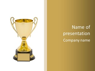 Trophy Isolated On White Background PowerPoint Template