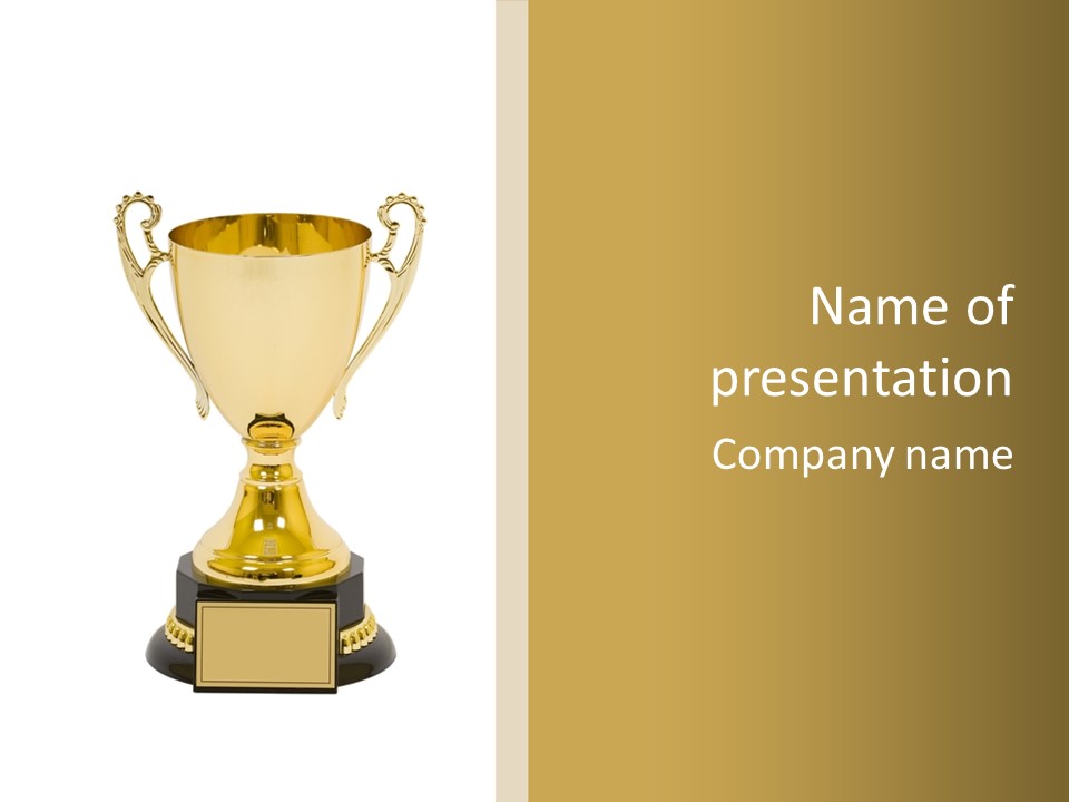 Trophy Isolated On White Background PowerPoint Template