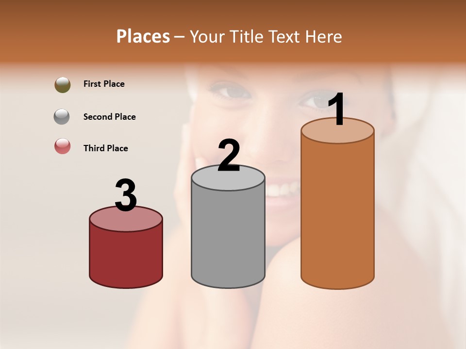 Young Beautiful Girl Applying Cream On Her Cheek PowerPoint Template