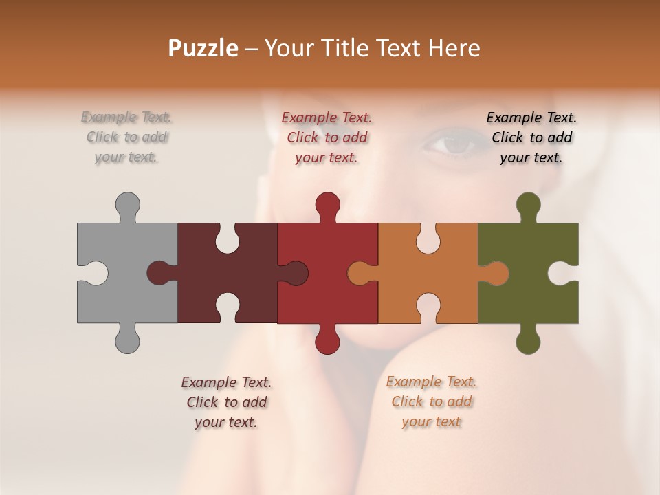 Young Beautiful Girl Applying Cream On Her Cheek PowerPoint Template