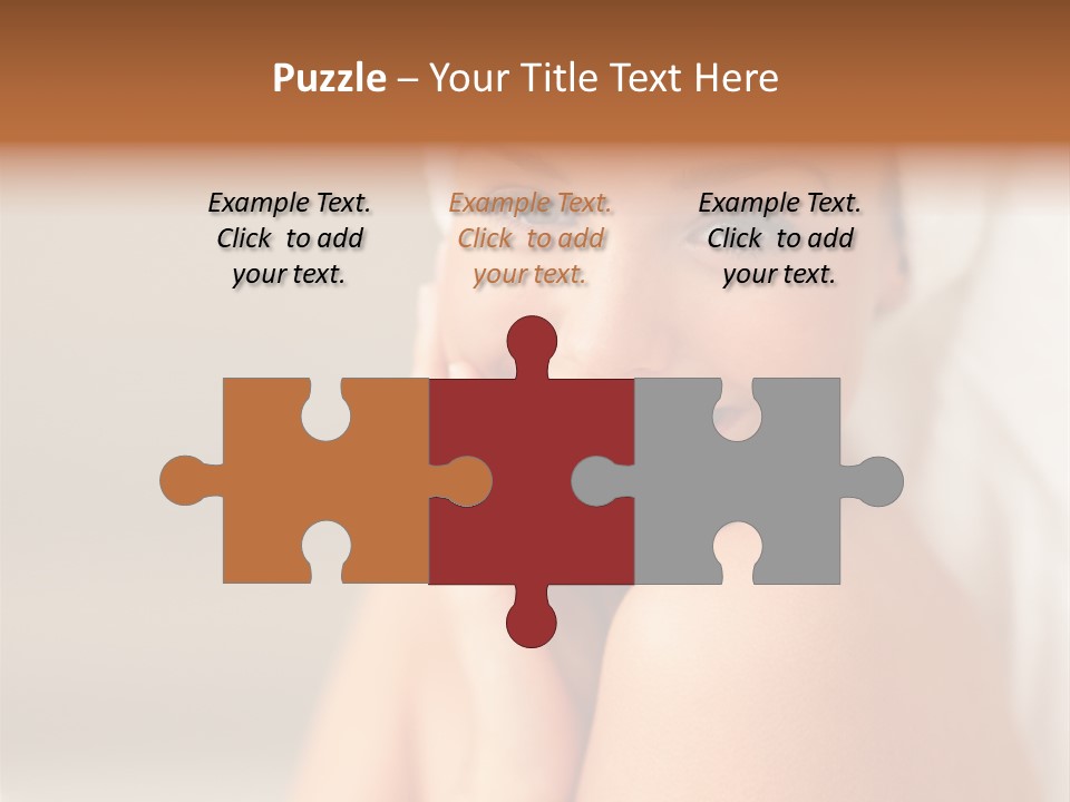 Young Beautiful Girl Applying Cream On Her Cheek PowerPoint Template