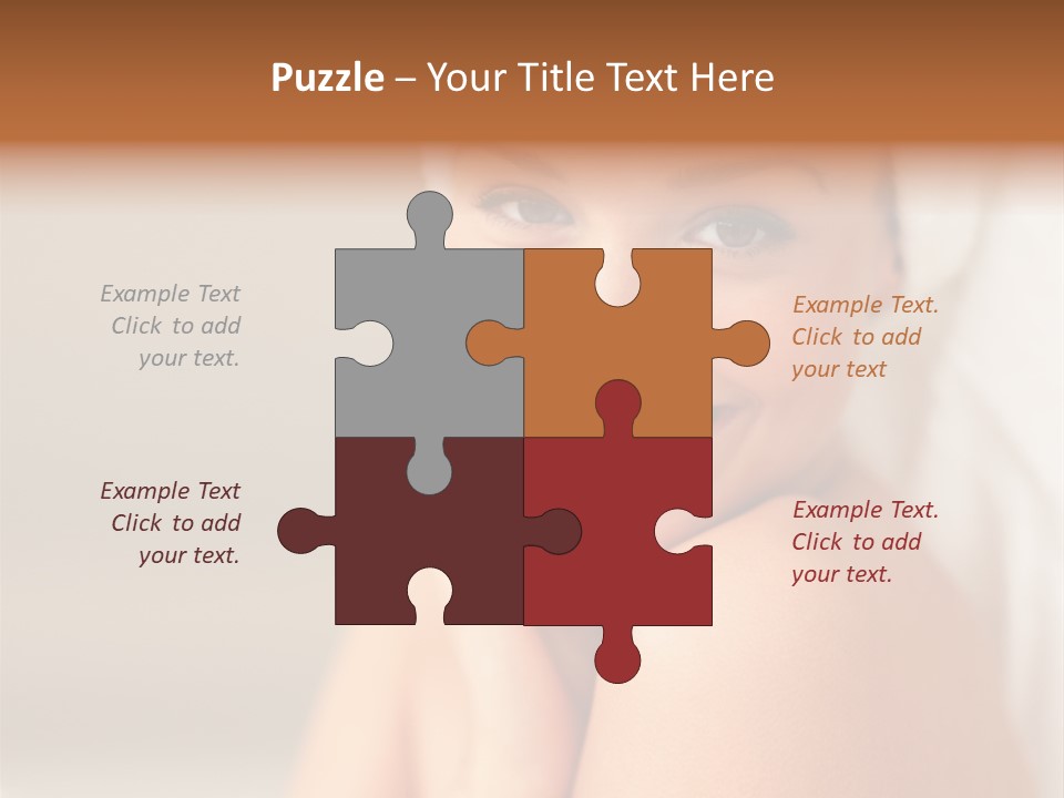 Young Beautiful Girl Applying Cream On Her Cheek PowerPoint Template