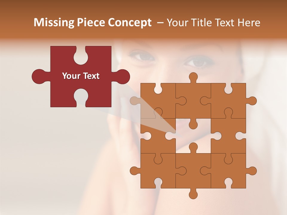 Young Beautiful Girl Applying Cream On Her Cheek PowerPoint Template