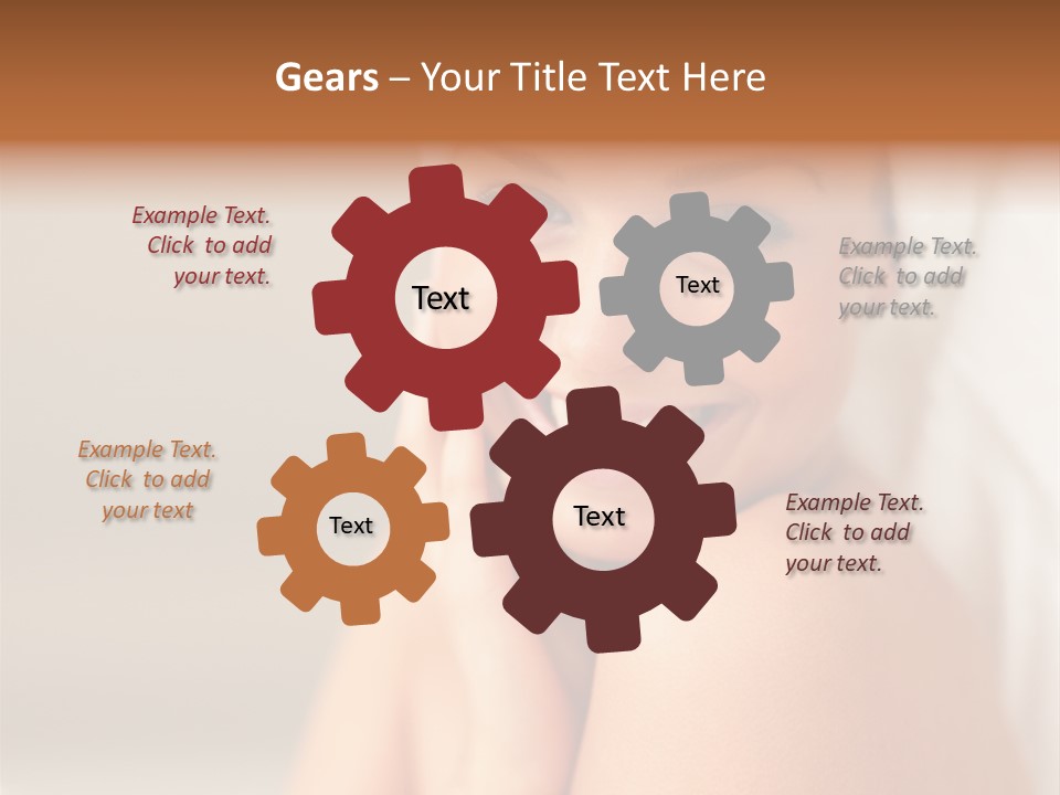 Young Beautiful Girl Applying Cream On Her Cheek PowerPoint Template