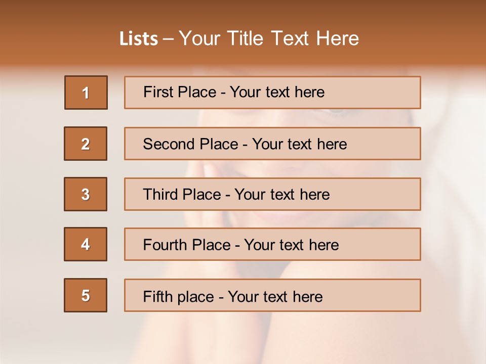 Young Beautiful Girl Applying Cream On Her Cheek PowerPoint Template