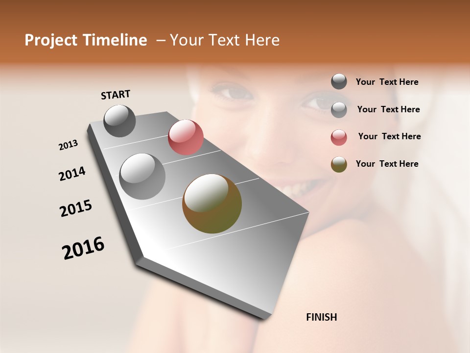 Young Beautiful Girl Applying Cream On Her Cheek PowerPoint Template
