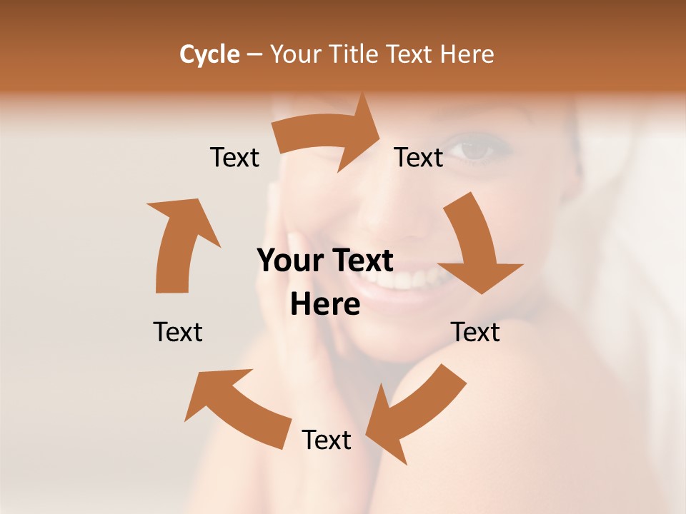 Young Beautiful Girl Applying Cream On Her Cheek PowerPoint Template