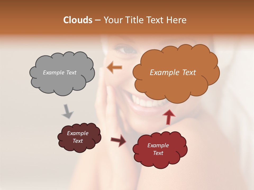 Young Beautiful Girl Applying Cream On Her Cheek PowerPoint Template