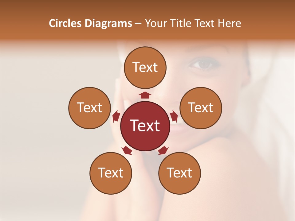 Young Beautiful Girl Applying Cream On Her Cheek PowerPoint Template