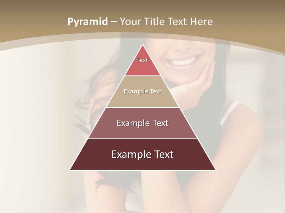 A Woman Sitting On A Table With Her Hand On Her Chin PowerPoint Template