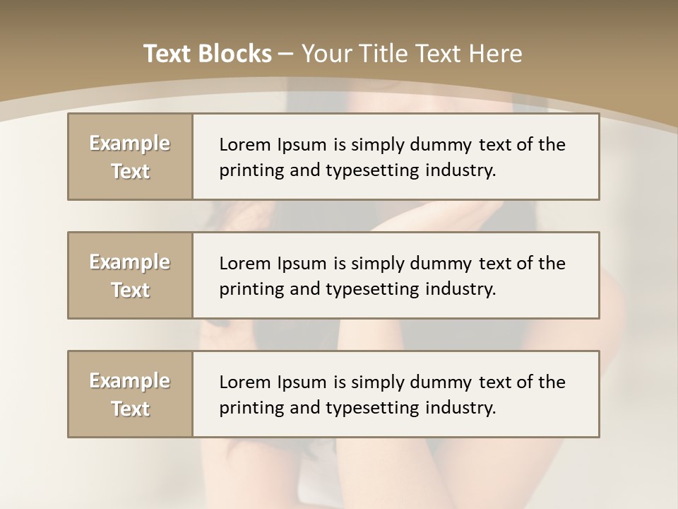 A Woman Sitting On A Table With Her Hand On Her Chin PowerPoint Template