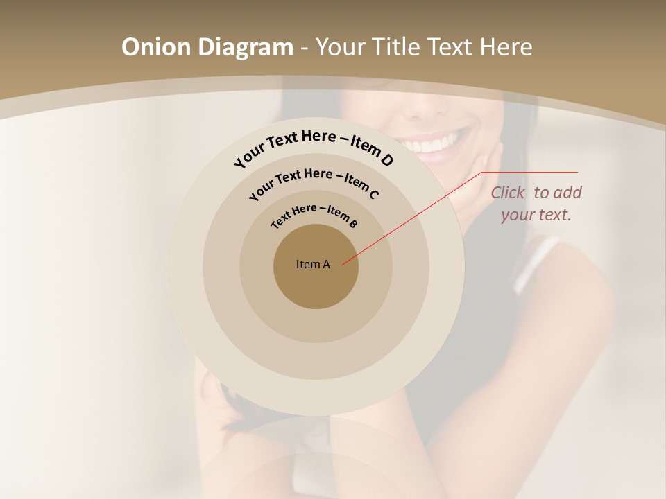 A Woman Sitting On A Table With Her Hand On Her Chin PowerPoint Template