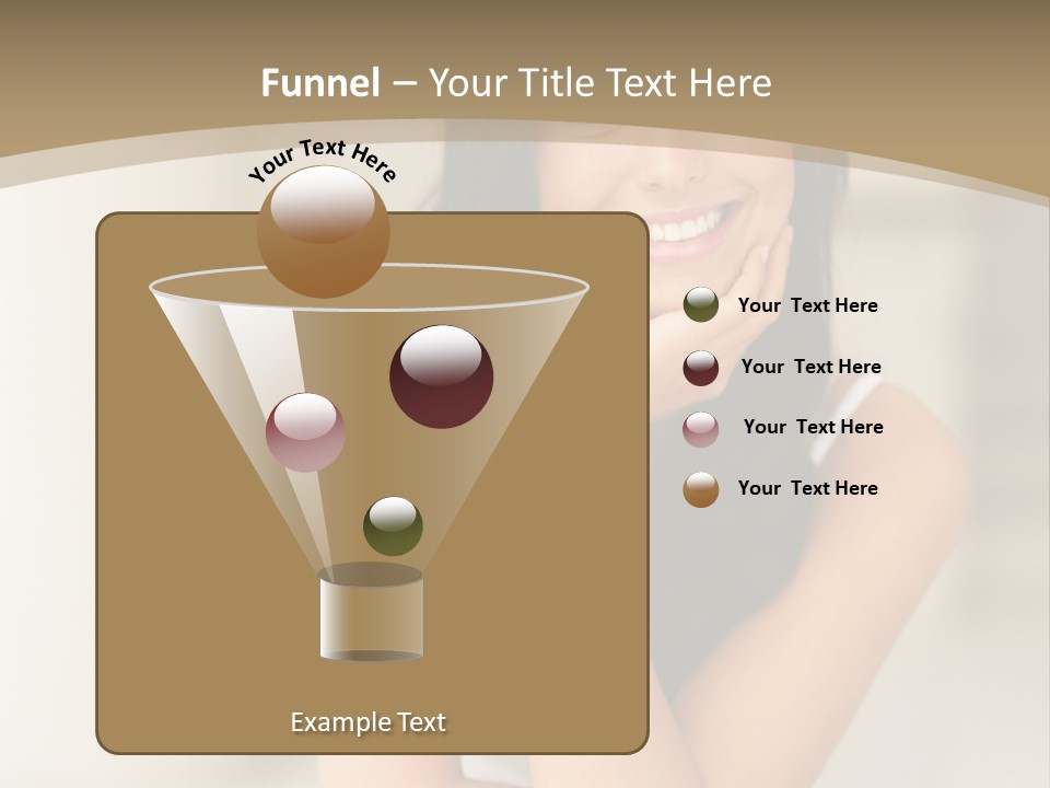 A Woman Sitting On A Table With Her Hand On Her Chin PowerPoint Template