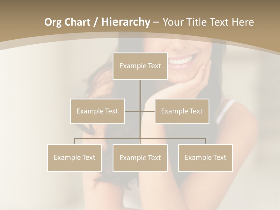 A Woman Sitting On A Table With Her Hand On Her Chin PowerPoint Template