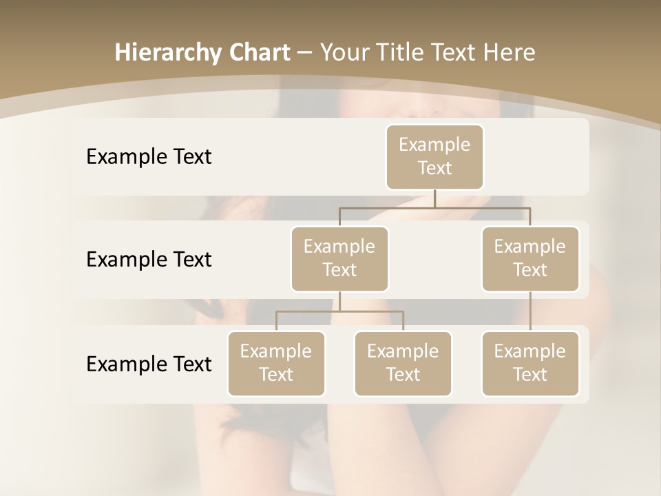 A Woman Sitting On A Table With Her Hand On Her Chin PowerPoint Template