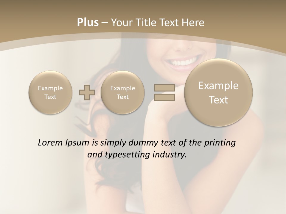 A Woman Sitting On A Table With Her Hand On Her Chin PowerPoint Template