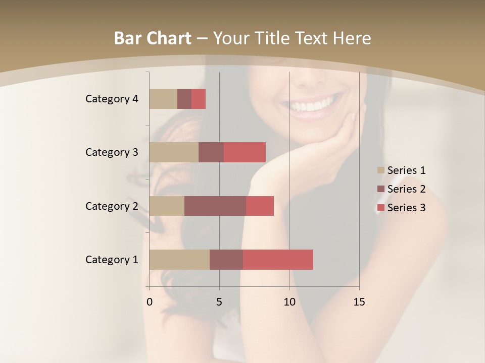 A Woman Sitting On A Table With Her Hand On Her Chin PowerPoint Template