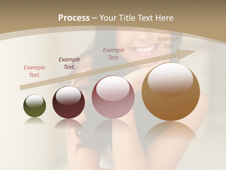 A Woman Sitting On A Table With Her Hand On Her Chin PowerPoint Template