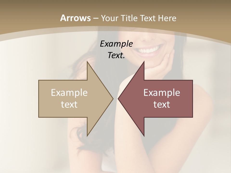 A Woman Sitting On A Table With Her Hand On Her Chin PowerPoint Template