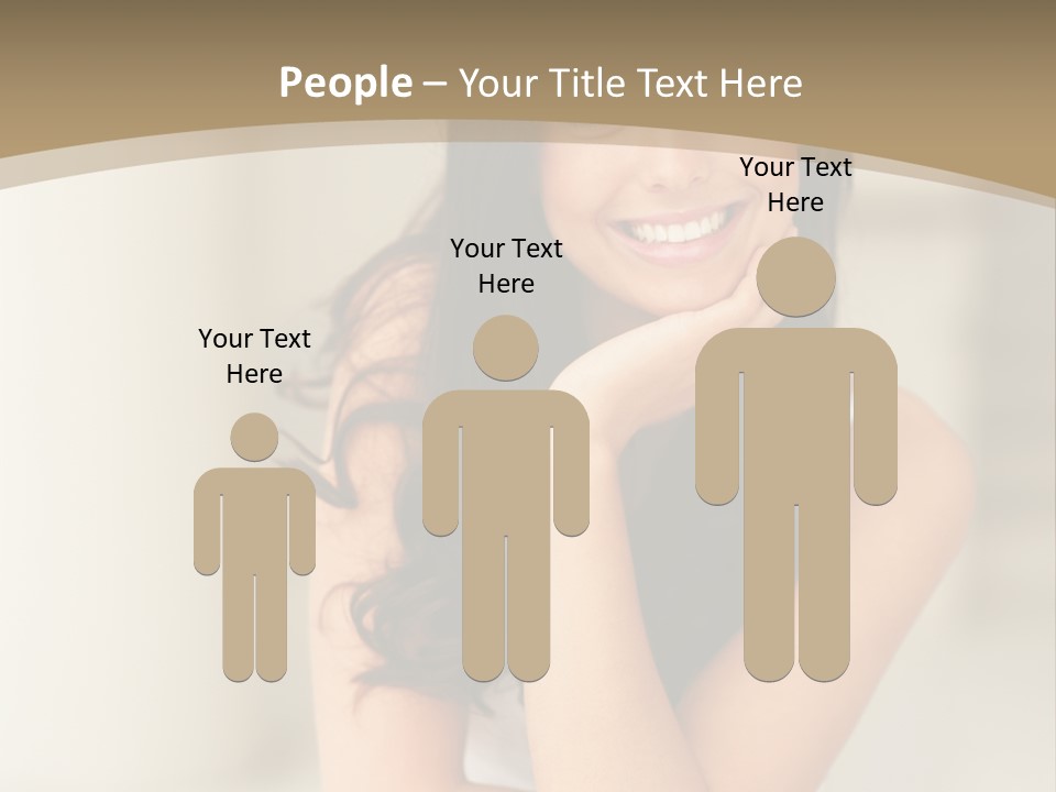 A Woman Sitting On A Table With Her Hand On Her Chin PowerPoint Template