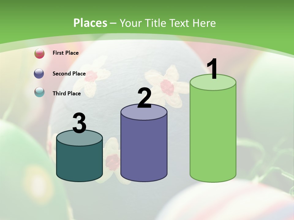 Cheerful Cluster Of Easter Eggs Painted With Rough Strokes - Close Up PowerPoint Template