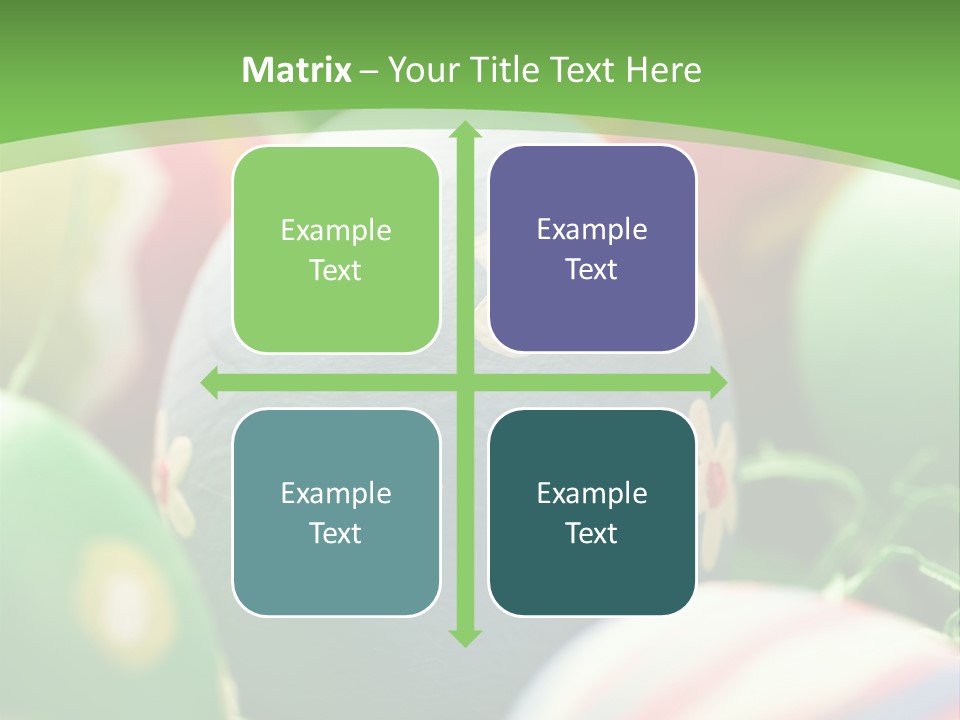 Cheerful Cluster Of Easter Eggs Painted With Rough Strokes - Close Up PowerPoint Template