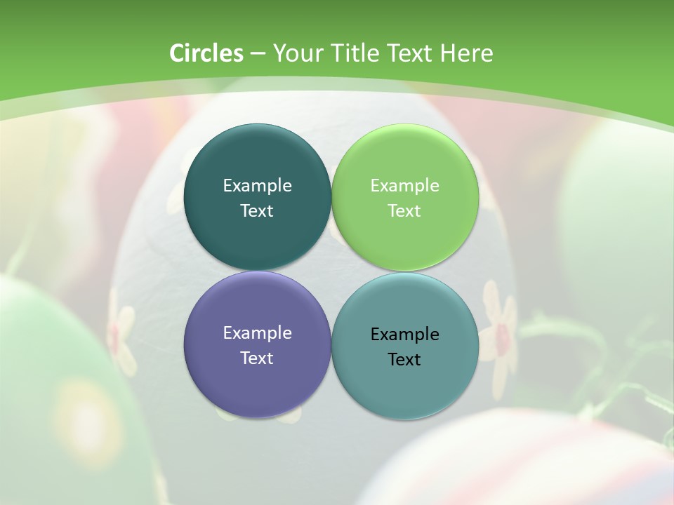 Cheerful Cluster Of Easter Eggs Painted With Rough Strokes - Close Up PowerPoint Template