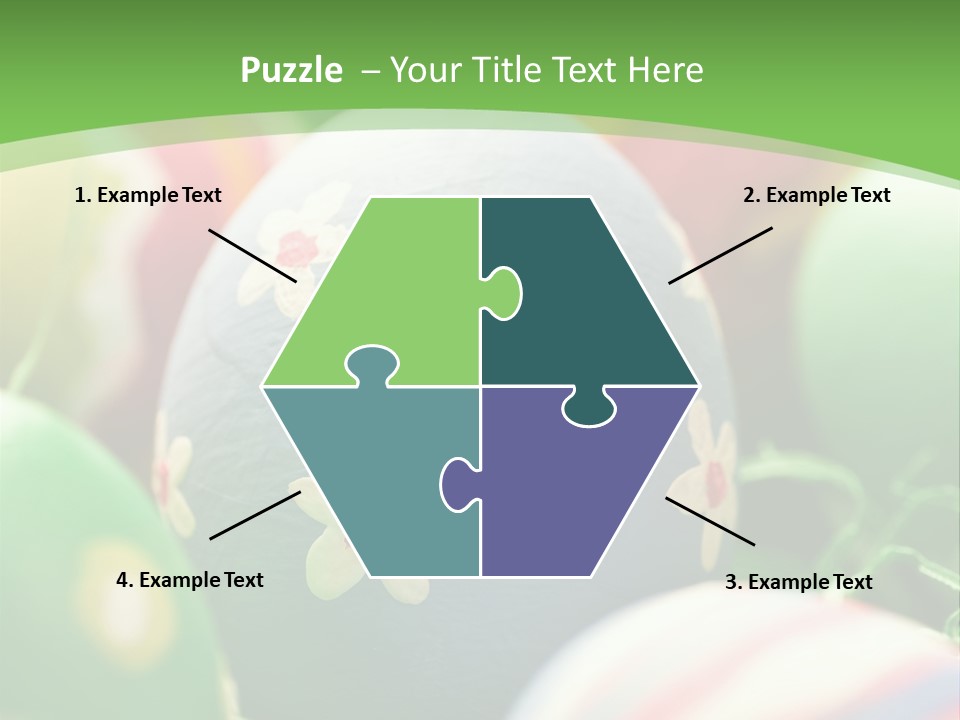 Cheerful Cluster Of Easter Eggs Painted With Rough Strokes - Close Up PowerPoint Template