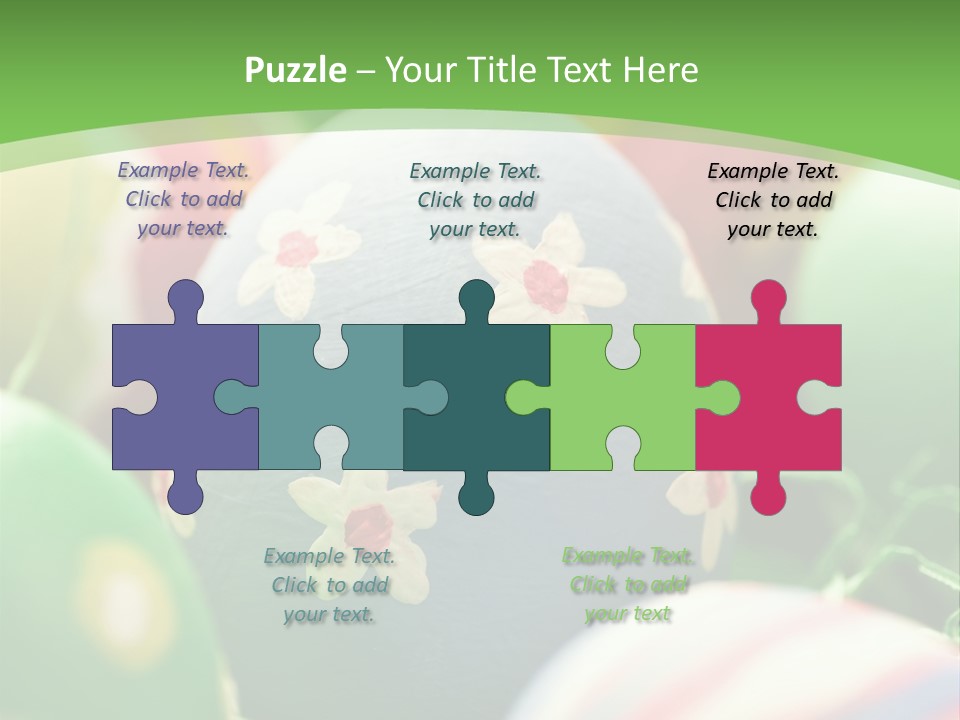 Cheerful Cluster Of Easter Eggs Painted With Rough Strokes - Close Up PowerPoint Template